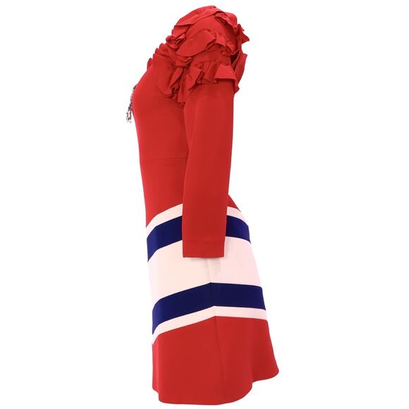 GUCCI Fall 2016 Runway Hibiscus Wool Silk Embroidered Mini Dress 38IT/XS - Picture 5 of 15